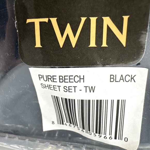 Pure Beech Jersey Knit Sheet Set TWIN Size 100% Modal Black 3 Piece RARE NEW - Picture 5 of 11